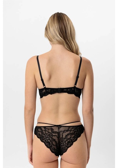 Pierre Cardin Soft Push Up Kaplı Dantelli Sütyen Takım Siyah