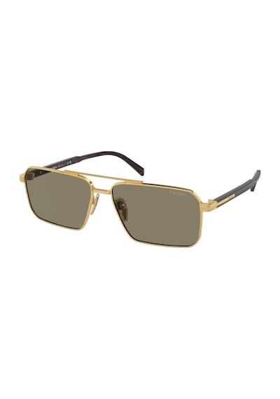Prada Pr A57s 5ak90f 58 Erkek Dikdörtgen Gold Metal Güneş Gözlüğü