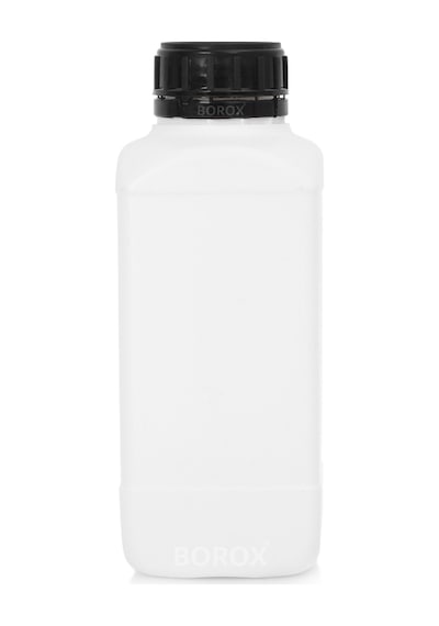 Borox Plastik Kare Siyah Kilit Kapaklı Numune Şişe 5 x 1 L