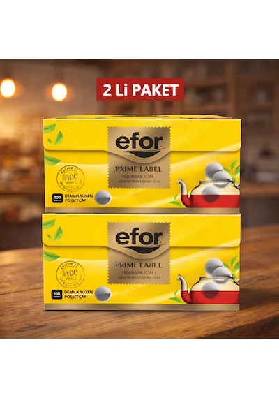 Efor Çay Demlik Poşet Çay 100 Lüx3,2 Gr X 2 Li Paket