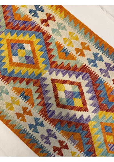 El Dokuma Afgan Yolluk Kilim Çok Renkli