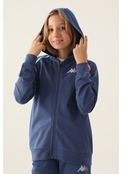 Kappa Zippered Lacivert Kız Çocuk Sweatshirt 5274-43451 Lacivert