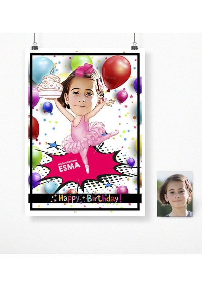 Bk Gift Kişiye Özel Doğum Günü Karikatür Afiş Poster 50 X 70 Cm. 6
