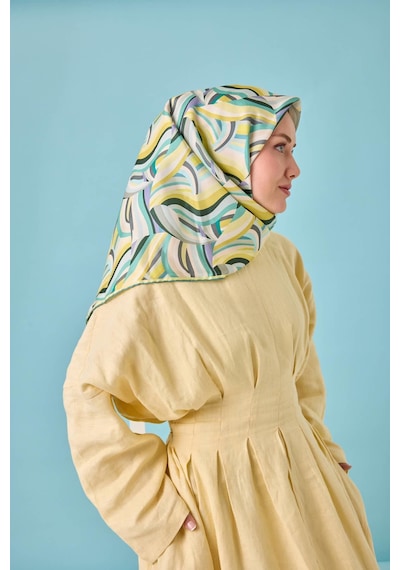 Silk Home Twill İpek Eşarp 11471-40 Lila, Sarı, Butter Yellow