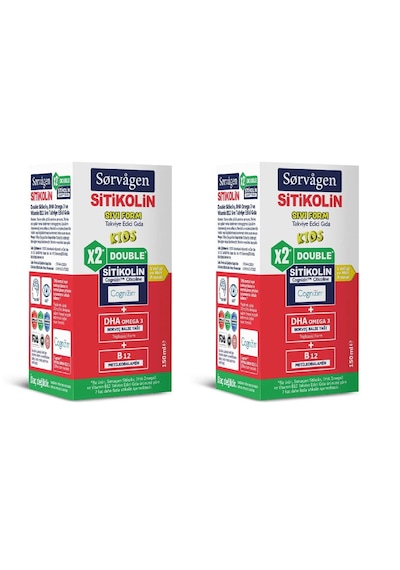 Sorvagen Kids Sitikolin Dha Omega 3 Ve B12 Takviye Edici Gıda 150 Ml 2 Adet