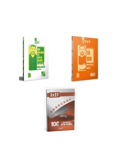 2027 2027 Benim Hocam Tyt Din Kültürü Ve Ahlak Bilgisi Konu + Tyt Tarih Konu + Anla Kazan Paragraf Deneme 3'lü Set