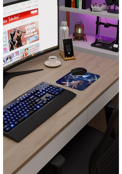 Street Fighter Kaymaz Dikişli Kauçuk Oyuncu Mousepad V5 - 22x18 Gaming Mouse Pad Fare Altlığı
