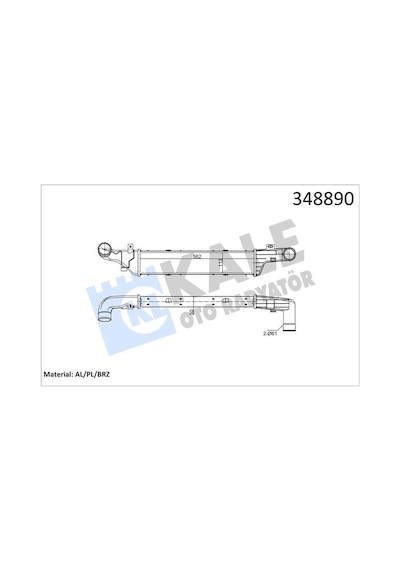 Kale 348890 Turbo Radyatörü Intercooler - Mercedes E-class 1997-1999 E 300 T Turbo D Dizel 2105001200 - 2105001800 - A2105001200 - A2105001800