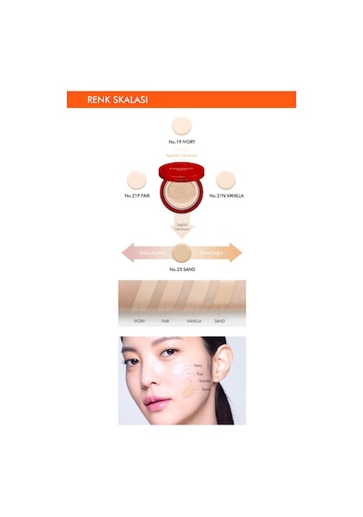 Missha Radiance Perfect Fit Cushion Fondöten SPF50+ 48 Saat Kalıcı Saten Fondöten No.23 15 ML