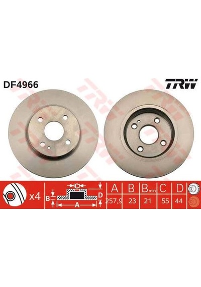 Trw Df4966 Fren Aynası Ön Havalı Mazda 2 1.3 1.4 Mzr-cd 1.5 1.6 Mz-cd 06 Df7133251