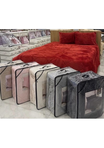 Comfort Yorgan Seti Çift Kişilik Stripe Krem Çok Renkli