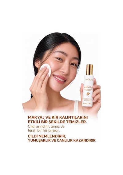 Lágus Rosa Damascena Katkısız Formül Gül Suyu Cam Şişe 100 ML