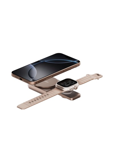 Magduo 2in1 Katlanabilir 15w Telefon Ve 2.5w Saat Masaüstü Hızlı Şarj Standı - Gold
