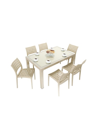 Mandella Wood 90x150 Cafe Sandalye Camlı Masa Takımı Çölbeji Diğer