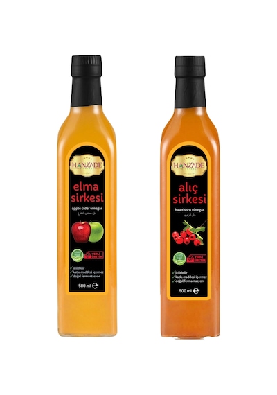 Hanzade Bitkisel Elma + Alıç Sirkesi 500 ML 2'li Set