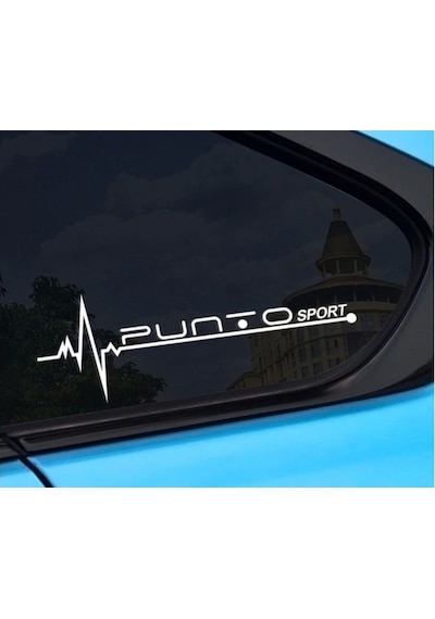 Fiat Punto Yan Cam Sticker Oto Kapı Çıkartma 20Cmx7Cm