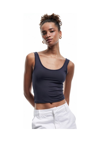 Koton U Yaka Slim Fit Kolsuz Basic Crop Bluz Lacivert 5sal30198ık Lacivert