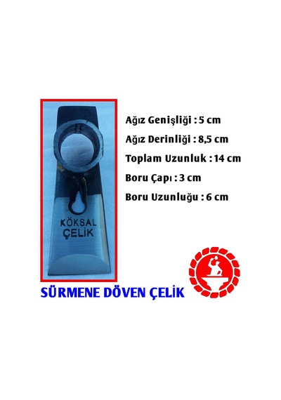 Sürmene El Yapımı Orta Boy Çelik Keser + + Sap