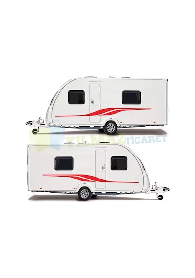 Karavan Çekme Kamp Yan Şerit Oto Sticker Araba Yapıştırma 1 Çift 27 X 300 Cm
