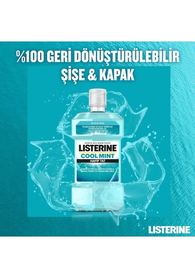 Listerine Cool Mint Hafif Tat Alkolsüz Ağız Bakım Suyu 500ml X 3