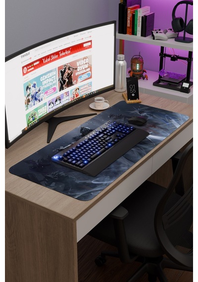 Capitano Genshin Impact Anime Oyuncu V4 - 90x40 Xxl Gaming Mouse Pad Fare Altlığı