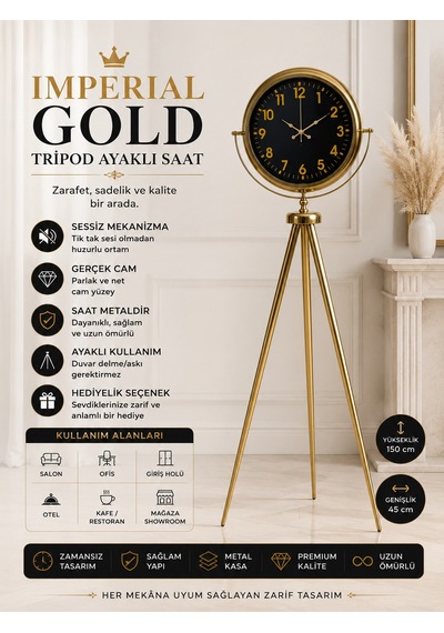 Imperial Gold Tripod Ayaklı Saat