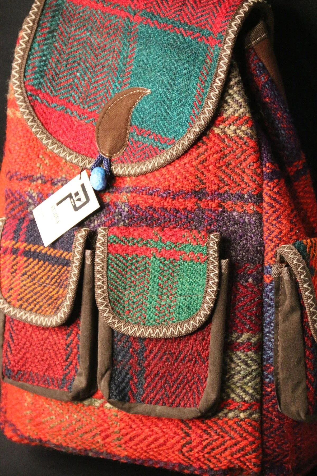 Pujiva Etnik 4cep Sırt Kalite Dokuma Kilim Çanta En 35-boy:40 Cm Karışık/Çok Renkli