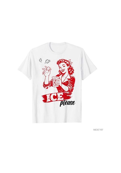 Flood Of Style Komik No Ice Lütfen Meme T-shirt Erkekler Kadınlar Için % 100% Pamuklu T Shirt Kısa Kollu Üst Beyaz