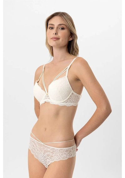 Pierre Cardin Soft Push Up Kaplı Dantelli Sütyen Takım Ekru