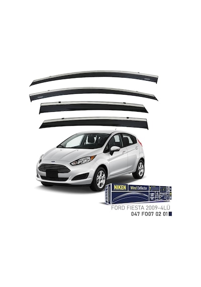 Niken Ford Fiesta 2009 Kromlu Cam Rüzgarlığı 4'lü - Ekolmaks