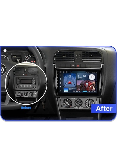 VOLKSWAGEN POLO 7 ANDROİD 12 MULTİMEDYA CARPLAY 4GB/64GB 9 İNC HD IPS EKRAN PARK KAMERASI HEDİYELİ