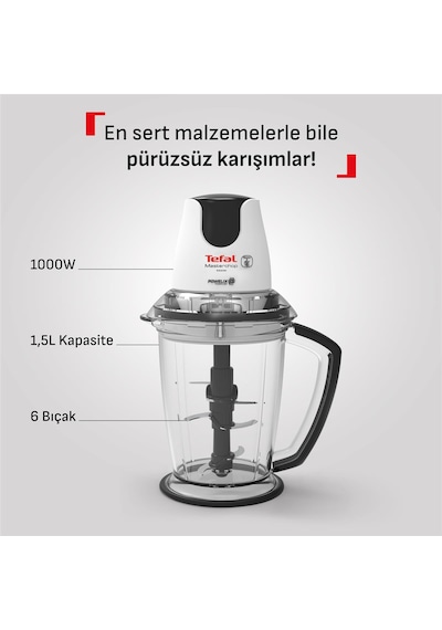 Tefal Masterchop Powelix Extra 6 Bıçaklı 1,5 L Hazneli 1000 W Doğrayıcı