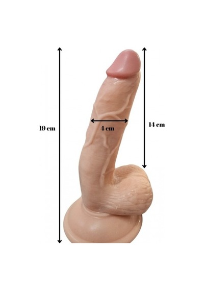 Gerçekci Titreşimli Kumandalı Realistik Vantuzlu Dildo Vibratör 19cm