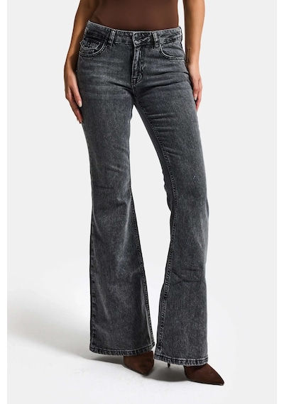 Itsbasic Kadın Kot Füme 4s6-14 Sln05 Mide Rise Flare Fit Süper Esnek Kumaş İç Boy 83cm Denim Jean