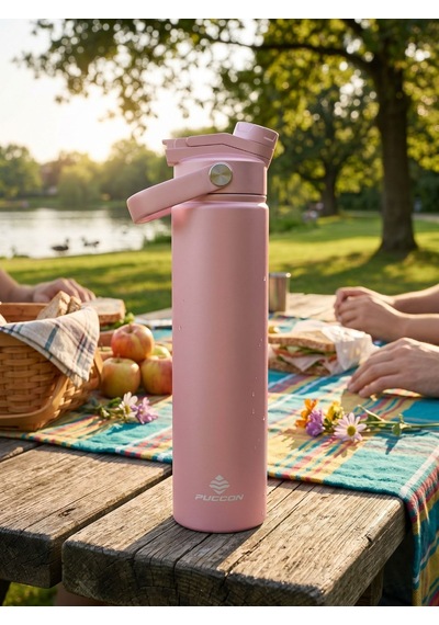 Puccon 750 Ml Pembe Paslanmaz Çelik Termos/matara/suluk