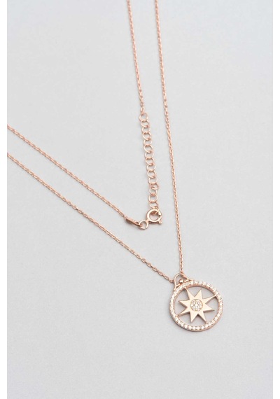 So Chic Çoban Yıldızı 18 Ayar Rose Altın Kaplama 45 CM Gümüş Kolye