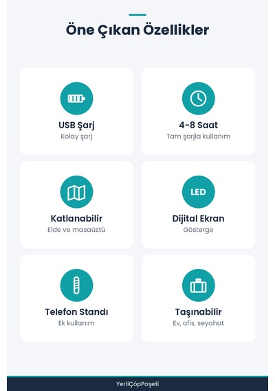 Usb Şarjlı Taşınabilir Katlanabilir El Fanı - Beyaz