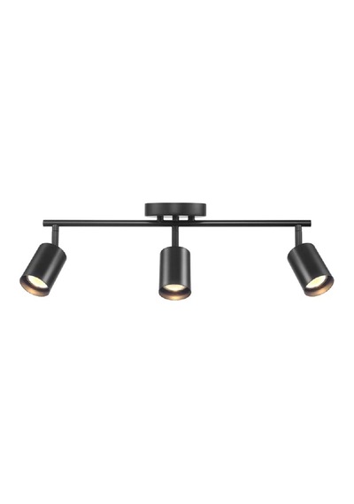 Riolight Modern Led Spot,led Avize Siyah Metal Gövde 3xgu10 5w 3000k 360derece Hareketli Başlık Spot 3'lü Siyah