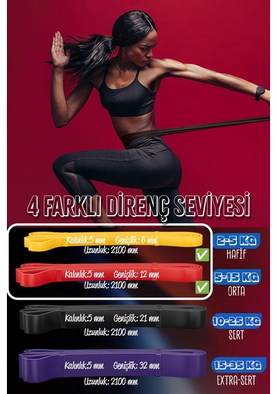 7li Mega Set 5+15 Kg + 5li Pilates Direnç Bandı Barfiks Lastiği Loop Band Pembe Ton Çok Renkli