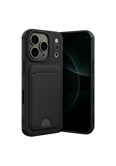Apple iPhone  Uyumlu,  17 Pro Kelvin Kartvizitli Silikon - Siyah
