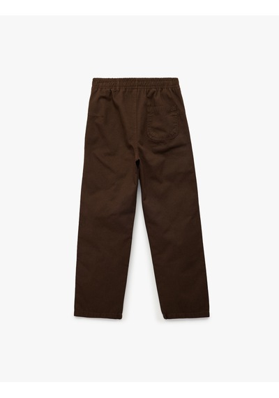 Koton Pamuklu Rahat Kalıp Beli Lastikli Cepli Gabardin Pantolon Kahverengi 6skb40117tw Kahve Koton Pamuklu Rahat Kalıp Beli Lastikli Cepli Gabardin Pantolon Kahverengi 6skb40117tw Kahve