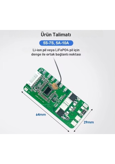 Tdt 7s 10a Lifepo4 Pil Koruma Devresi Bms