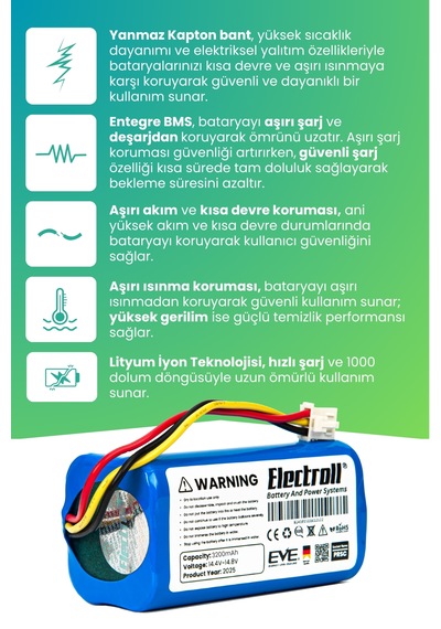 Robogil Stella 500b Uyumlu Batarya 3200mah Pil