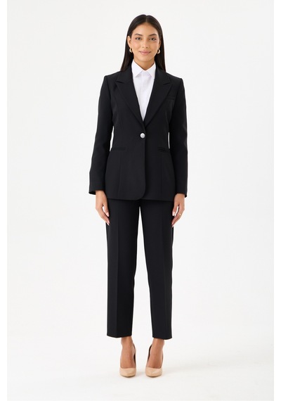 Velnara Moda Siyah Mülakat Klasik Kadın Takım Ebise -tek Düğme Ceket & Dar Paça Pantolon Siyah - 918605984 Siyah Velnara Moda Siyah Mülakat Klasik Kadın Takım Ebise -tek Düğme Ceket & Dar Paça Pantolon Siyah - 918605984 Siyah