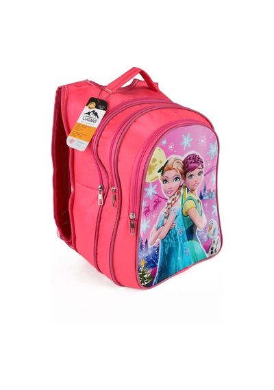 Lugmo Ortaokul İlkokul Çantası Ve Beslenme Çantası 3 Cepli Pedli İkili Prenses Pembe Çok Renkli