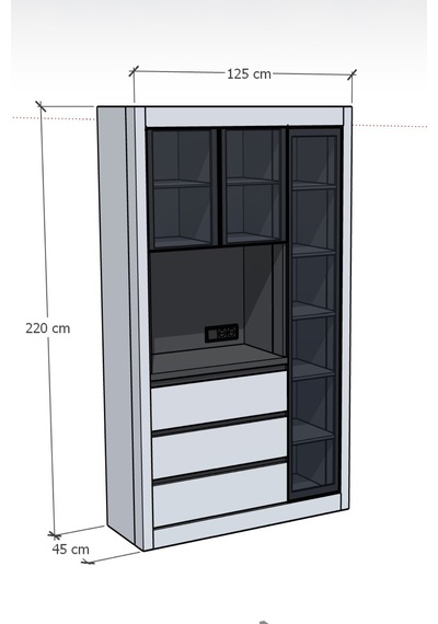 Nero Kahve Köşesi Multi 125cm   Gri-karbon