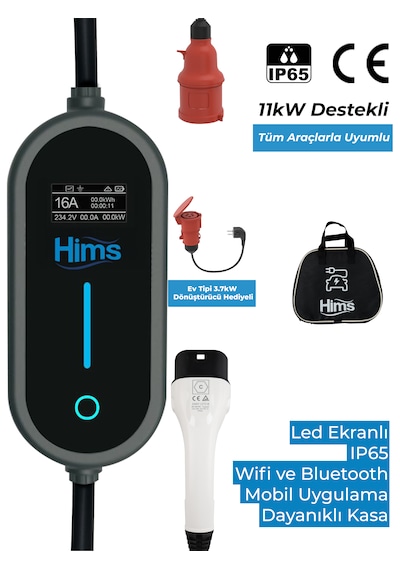 Hims 11kw Ev Tipi Taşınabilir Elektrikli Araç Şarj İstasyonu Hctk-11-ps