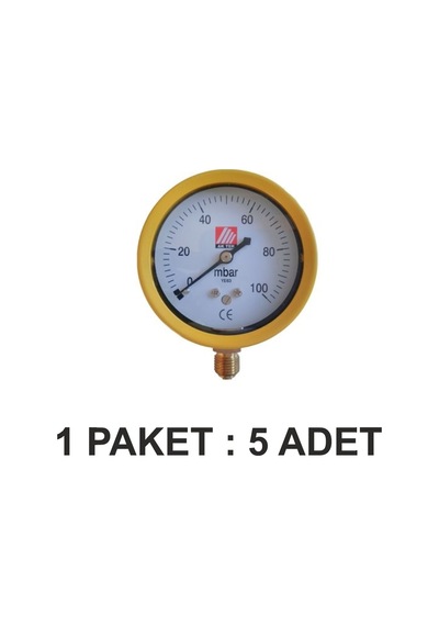 Ak Tek Manometre 0-1 Bar Yüksek Basınç Paket 5 Li