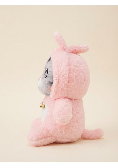 Peluş Şapkalı Kedi 30 Cm -pembe