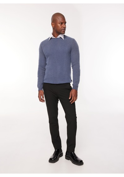 At.p.co Bisiklet Yaka Slim Fit Koyu Mavi Erkek Kazak A274s37cold-